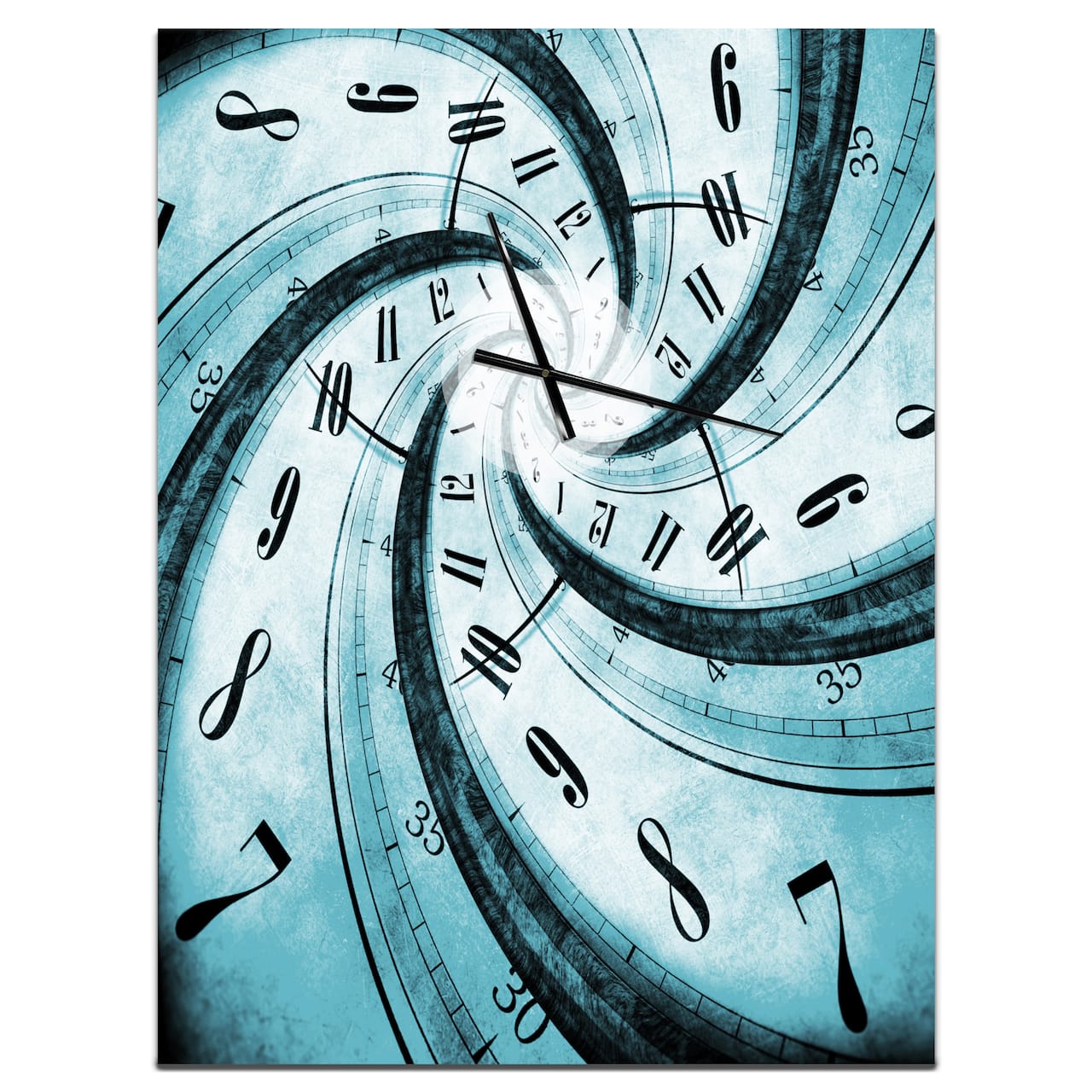 Designart 'Time Vortex Spiral Modern Rectangular Wall Clock